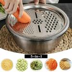 3 in 1 Multifunctional Stainless Steel Vegetable Grater and Slicer Basin Set