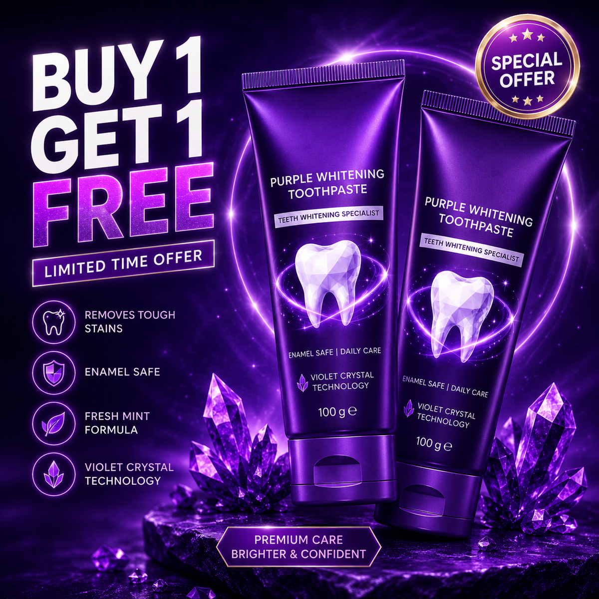 LuxeGlow Toothpaste 💜BUY 1 GET 1 FREE ✨